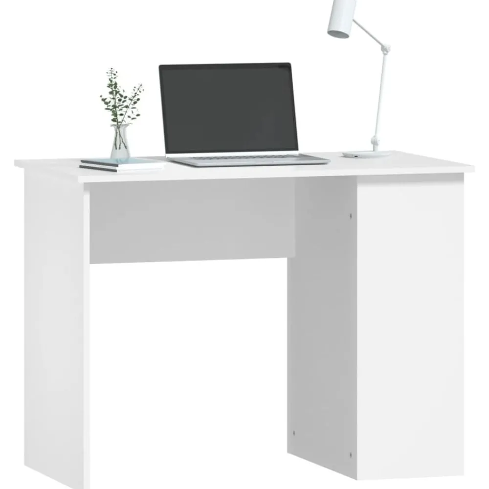 Kantoormeubelen*vidaXL Bureau 100x55x75 cm bewerkt hout Wit