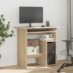 Kantoormeubelen*vidaXL Bureau 80x45x74 cm bewerkt hout kleurig Sonoma eiken