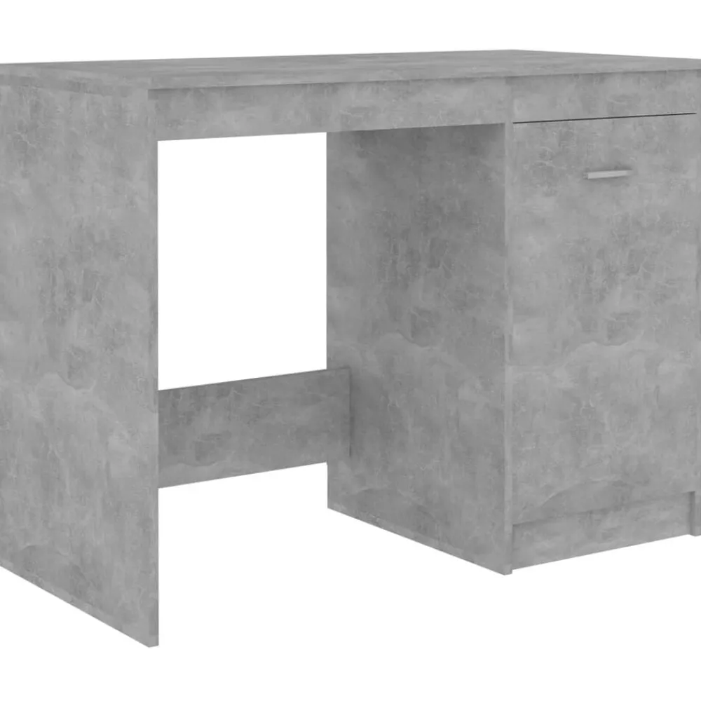 Kantoormeubelen*vidaXL Bureau 100x50x76 cm bewerkt hout Betongrijs