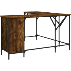Kantoormeubelen*vidaXL Bureau 141x141x75 cm bewerkt hout kleurig Gerookt eiken