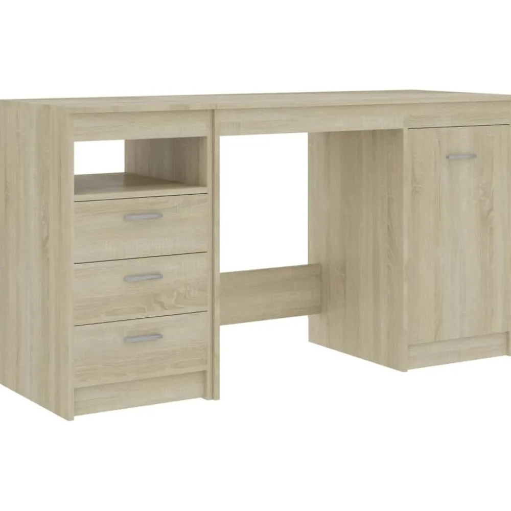Kantoormeubelen*vidaXL Bureau 140x50x76 cm bewerkt hout kleurig Sonoma eiken