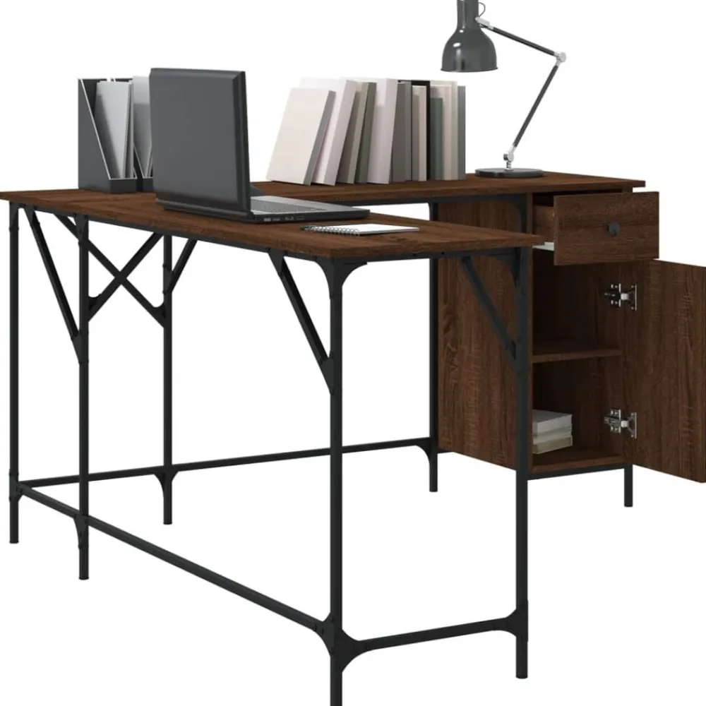 Bureau 141x141x75 cm bewerkt hout>vidaXL Best