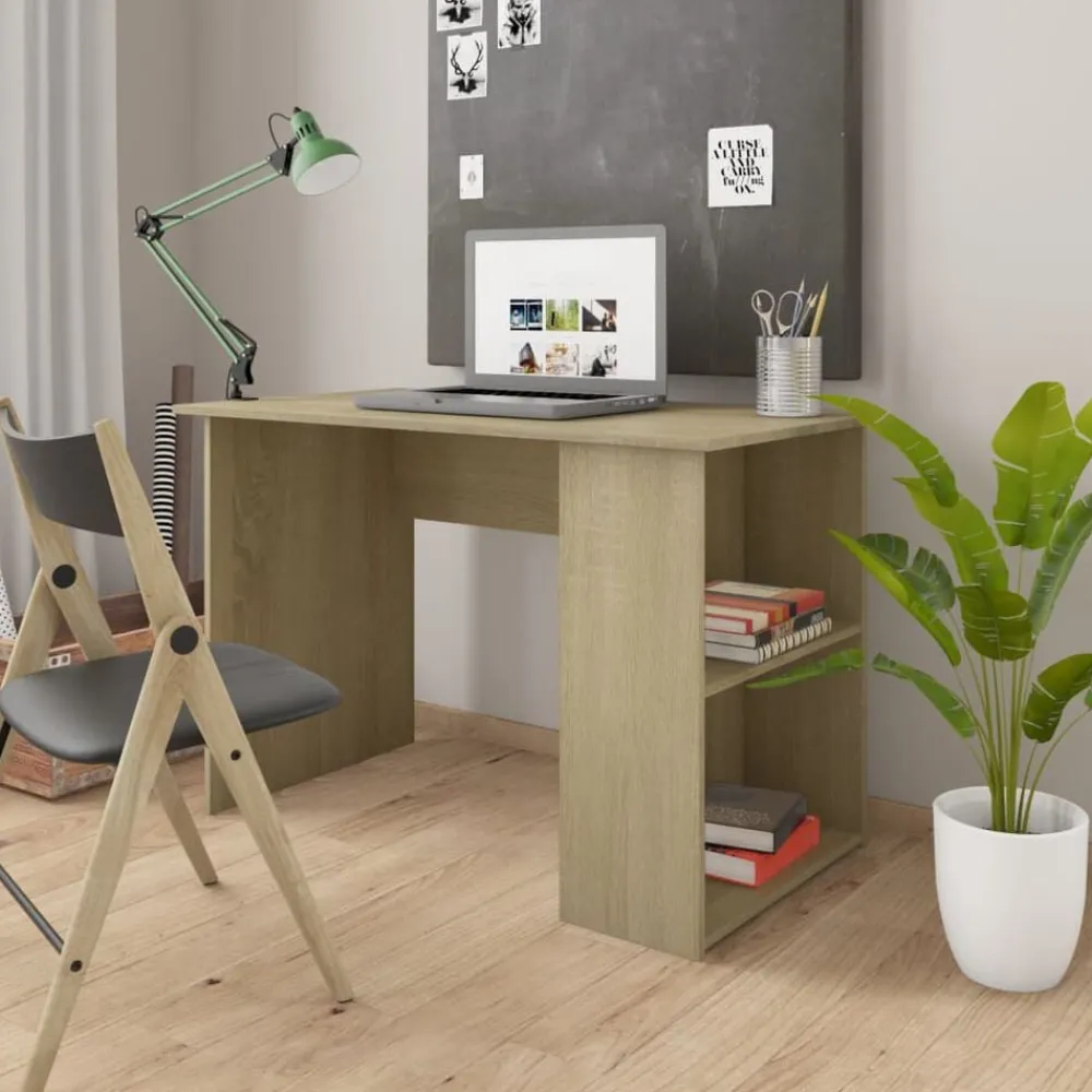 Kantoormeubelen*vidaXL Bureau 110x60x73 cm bewerkt hout kleurig Sonoma eiken