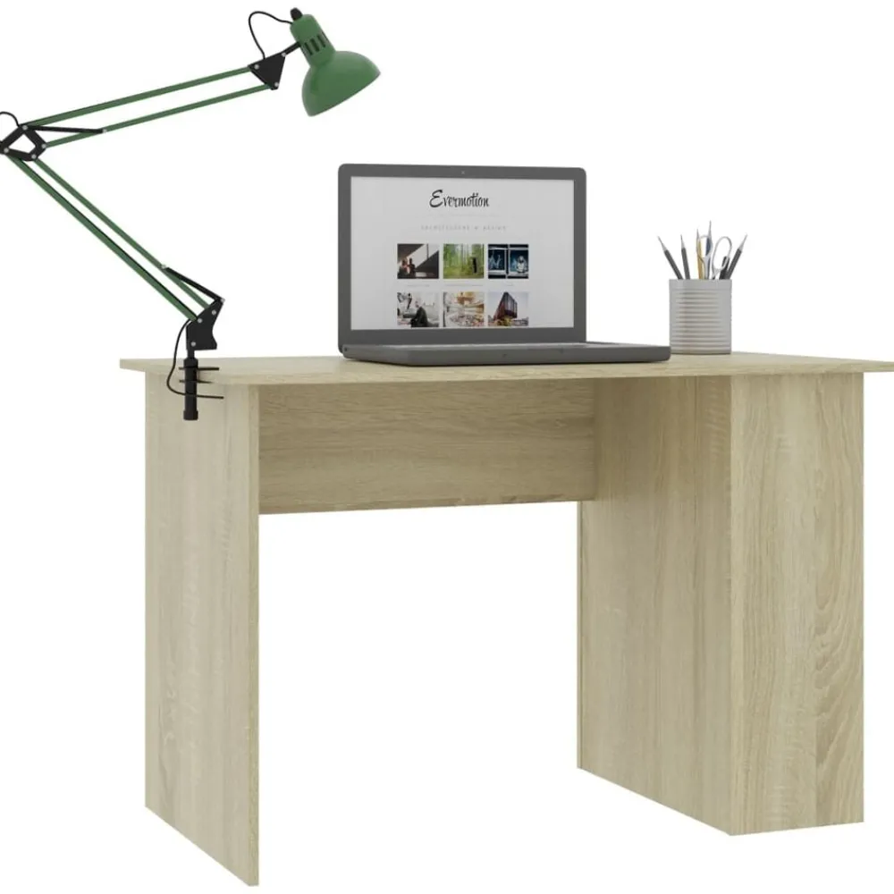 Kantoormeubelen*vidaXL Bureau 110x60x73 cm bewerkt hout kleurig Sonoma eiken