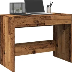 Bureau 101x50x76,5 cm bewerkt hout kleurig>vidaXL New