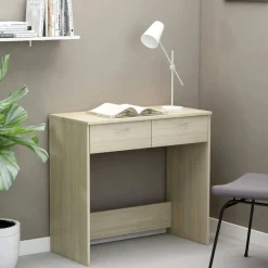 Kantoormeubelen*vidaXL Bureau 80x40x75 cm bewerkt hout kleurig Sonoma eiken