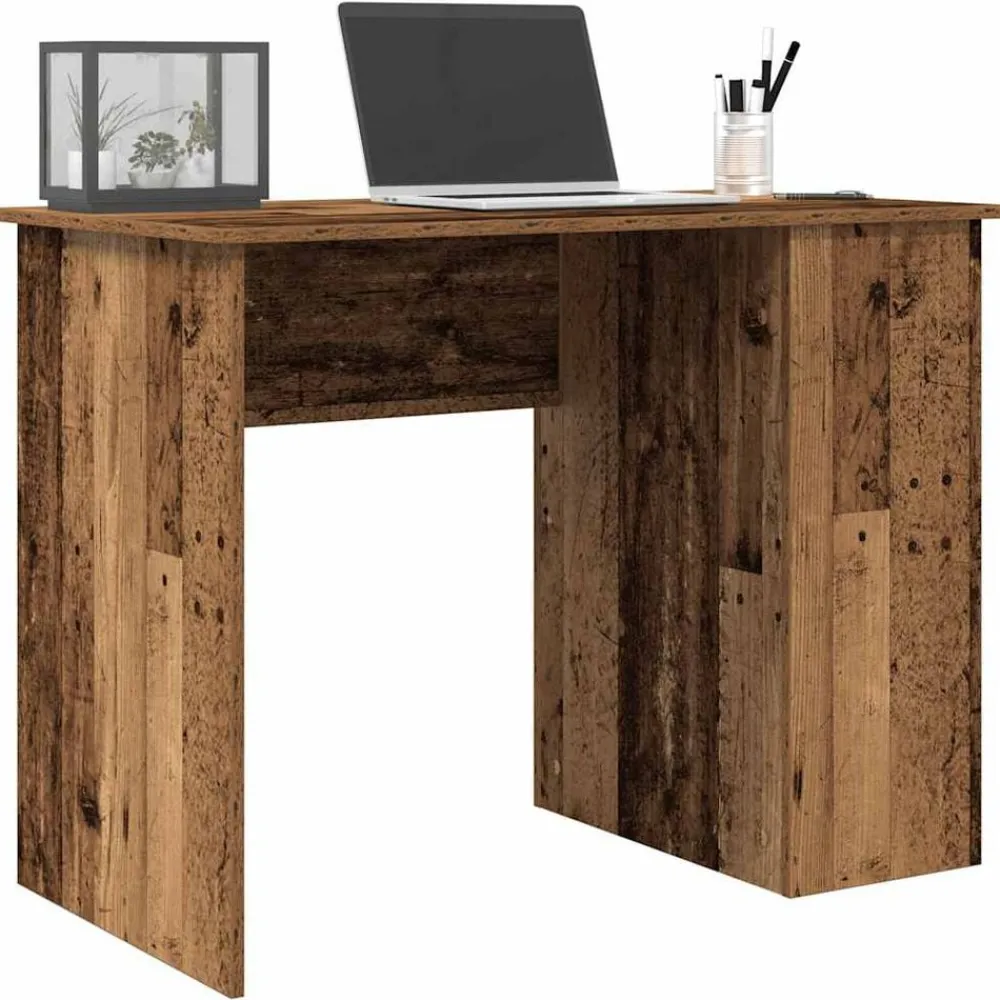 Kantoormeubelen*vidaXL Bureau 100x55x75 cm bewerkt hout kleurig Oud hout