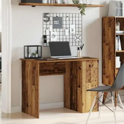 Kantoormeubelen*vidaXL Bureau 100x55x75 cm bewerkt hout kleurig Oud hout