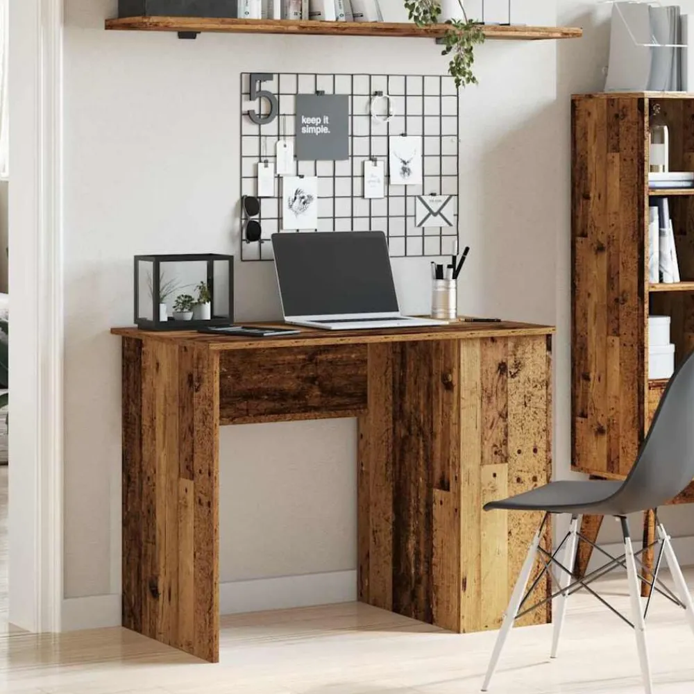 Kantoormeubelen*vidaXL Bureau 100x55x75 cm bewerkt hout kleurig Oud hout