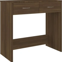 Kantoormeubelen*vidaXL Bureau 80x40x75 cm bewerkt hout bruin eikenkleur