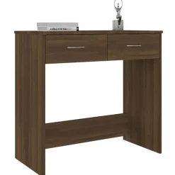 Kantoormeubelen*vidaXL Bureau 80x40x75 cm bewerkt hout bruin eikenkleur