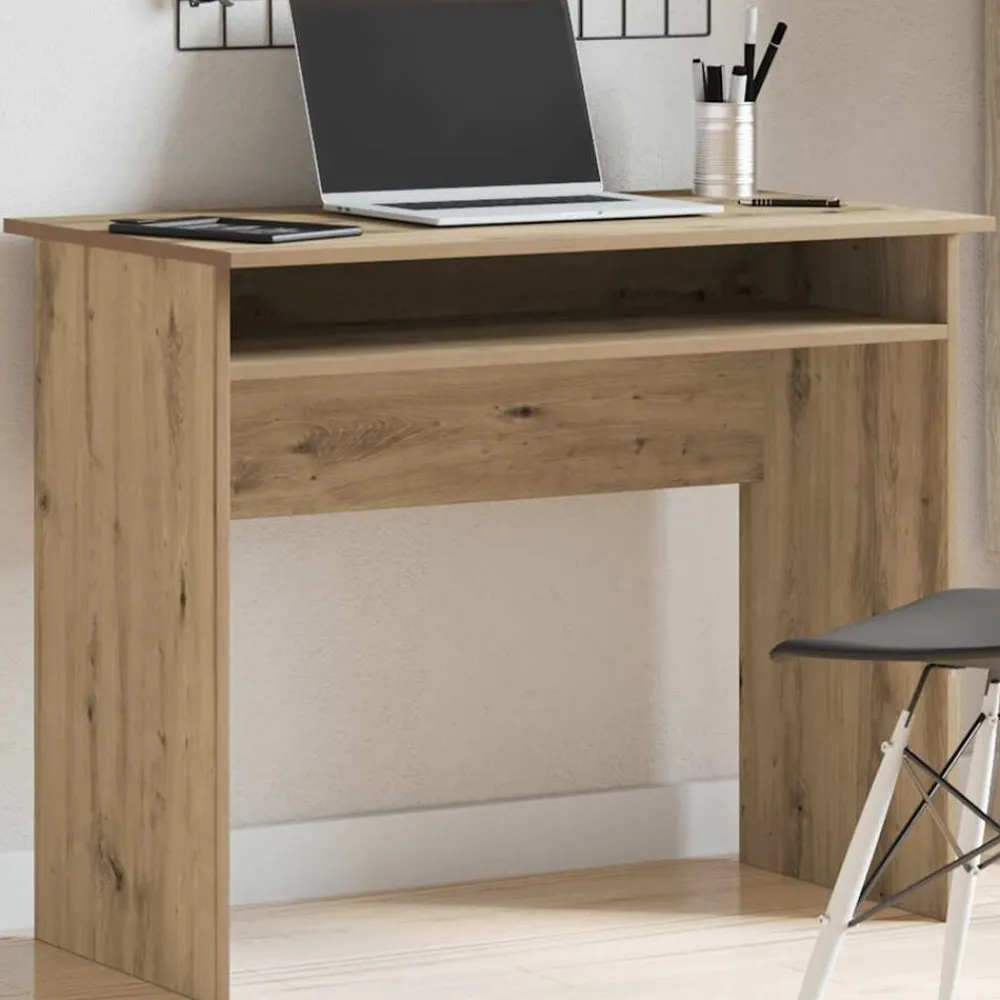 Bureau 90x50x74 cm bewerkt hout artisanaal eikenkleur>vidaXL Outlet