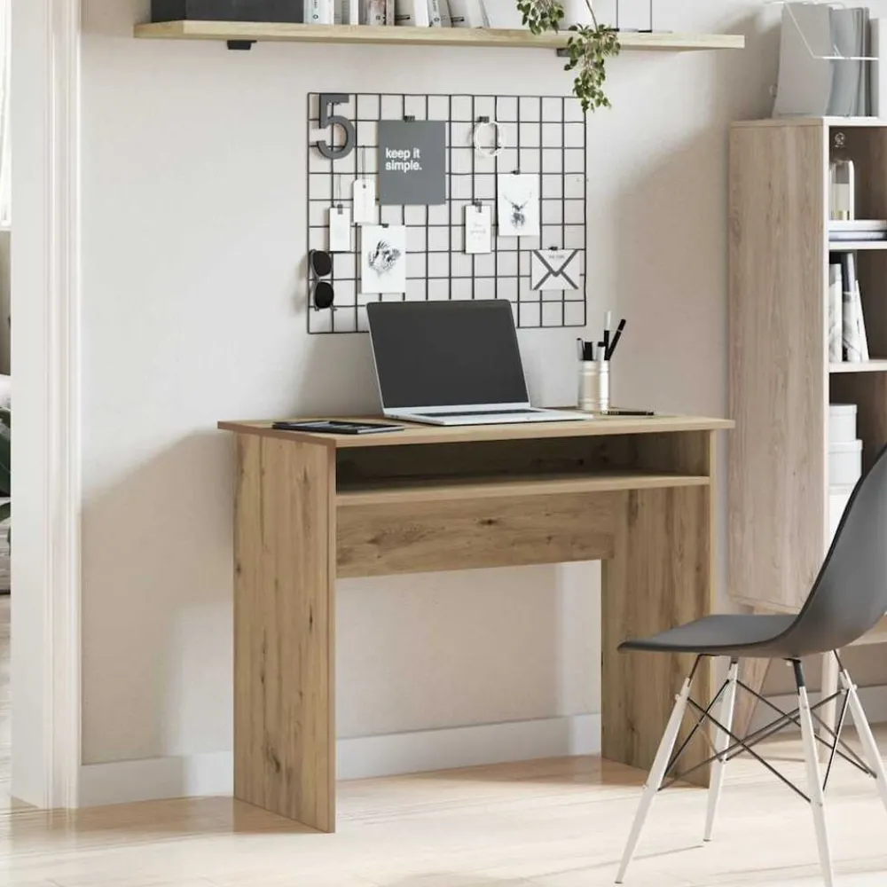 Bureau 90x50x74 cm bewerkt hout artisanaal eikenkleur>vidaXL Outlet