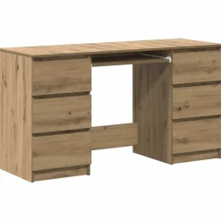 Bureau 140x50x77 cm bewerkt hout artisanaal eikenkleur>vidaXL Best