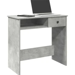Kantoormeubelen*vidaXL Bureau 80x40x75 cm bewerkt hout Betongrijs