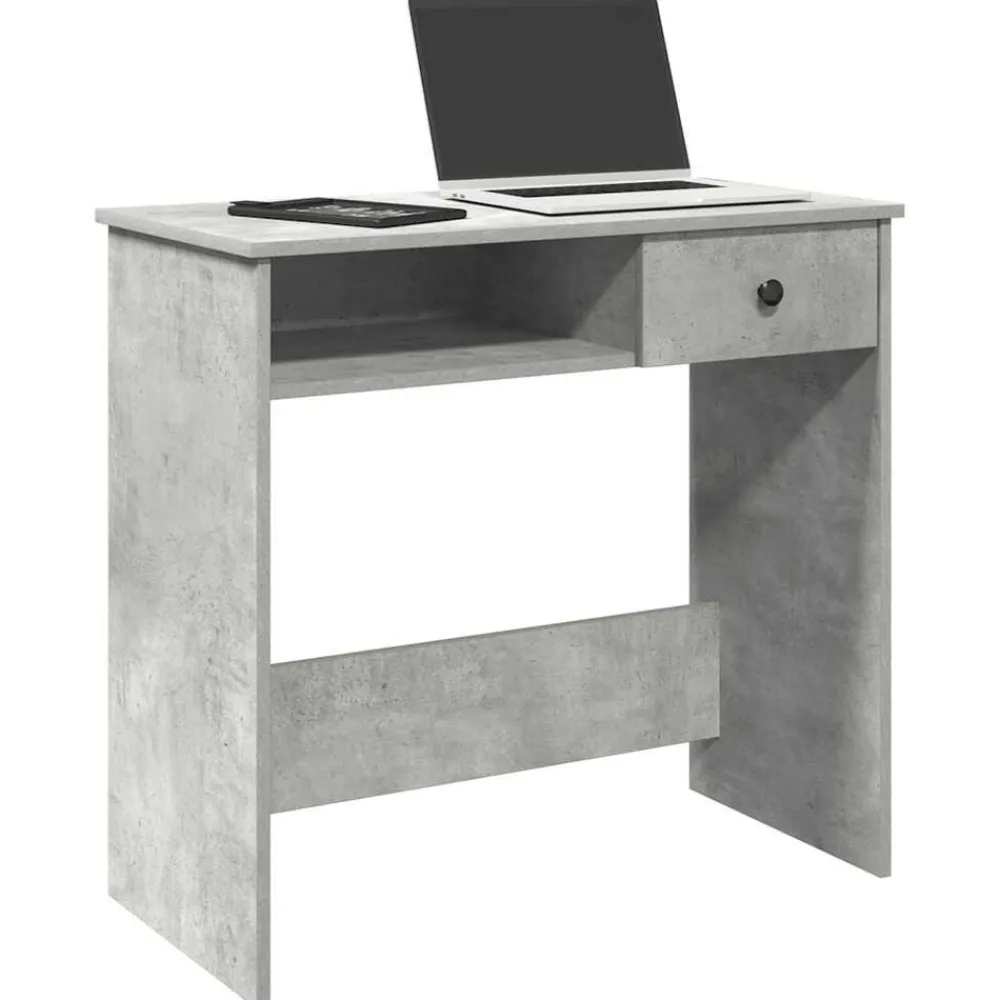 Kantoormeubelen*vidaXL Bureau 80x40x75 cm bewerkt hout Betongrijs