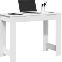 Kantoormeubelen*vidaXL Bureau 100x45x75 cm bewerkt hout Wit