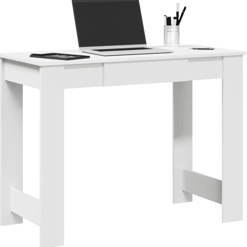 Kantoormeubelen*vidaXL Bureau 100x45x75 cm bewerkt hout Wit
