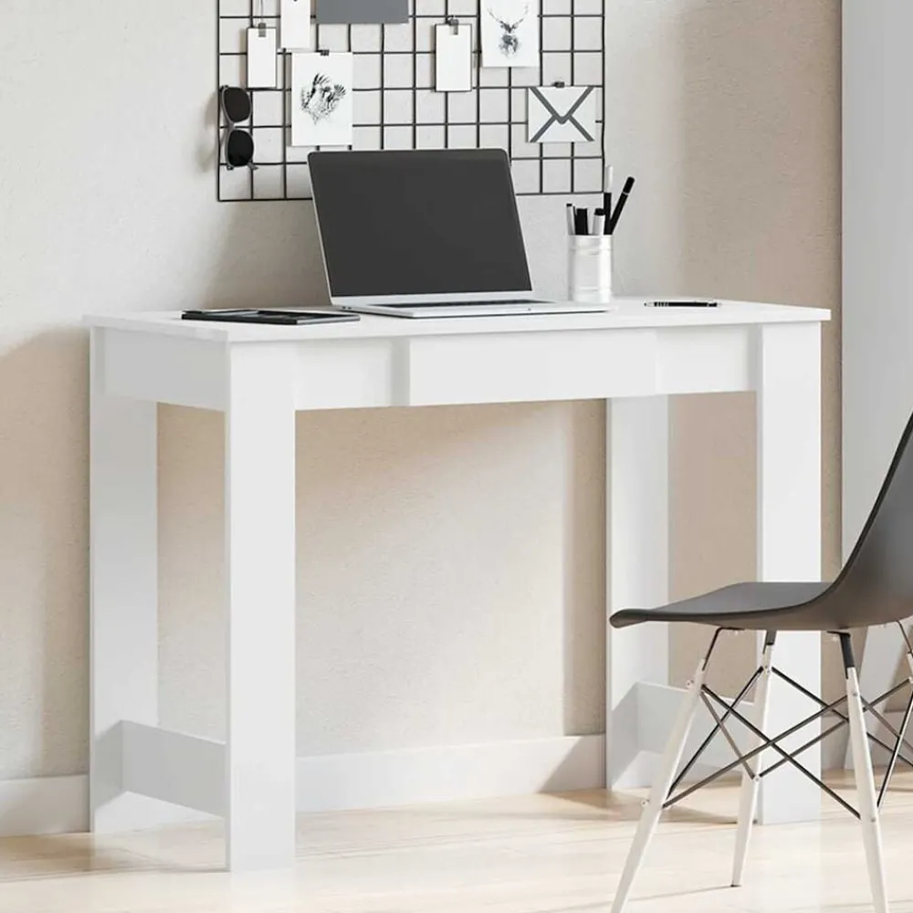 Kantoormeubelen*vidaXL Bureau 100x45x75 cm bewerkt hout Wit