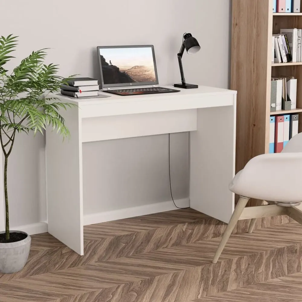 Kantoormeubelen*vidaXL Bureau 90x40x72 cm bewerkt hout Wit