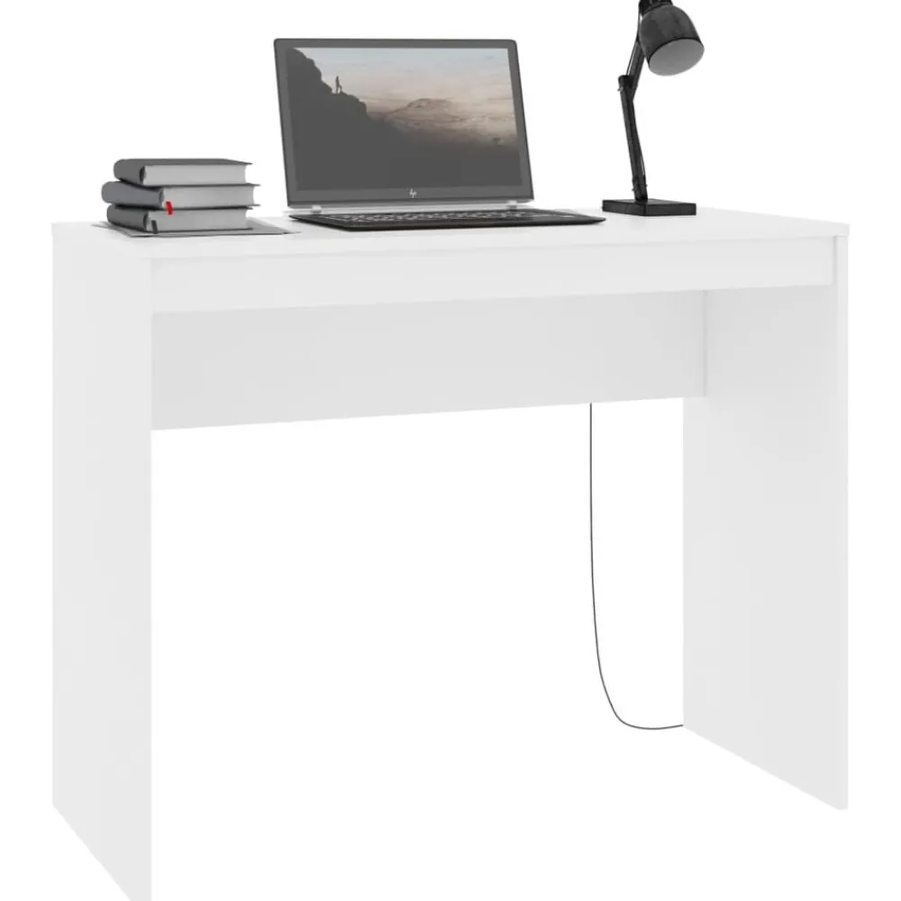 Kantoormeubelen*vidaXL Bureau 90x40x72 cm bewerkt hout Wit