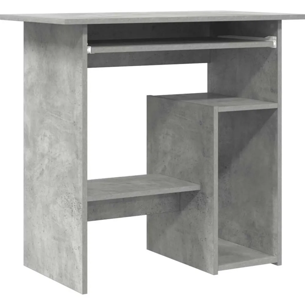 Kantoormeubelen*vidaXL Bureau 80x45x74 cm bewerkt hout Betongrijs