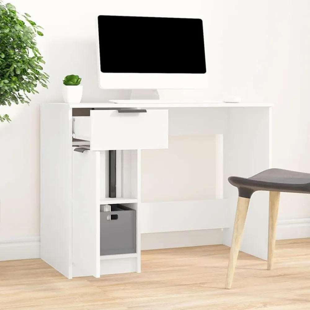 Kantoormeubelen*vidaXL Bureau 100x50x75 cm bewerkt hout Wit