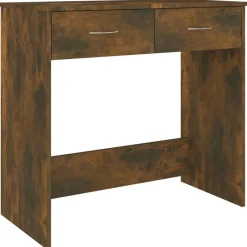 Kantoormeubelen*vidaXL Bureau 80x40x75 cm bewerkt hout kleurig Gerookt eiken
