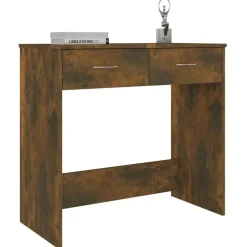 Kantoormeubelen*vidaXL Bureau 80x40x75 cm bewerkt hout kleurig Gerookt eiken