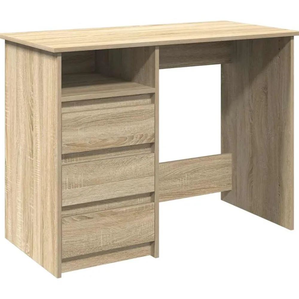 Kantoormeubelen*vidaXL Bureau 102x50x75 cm bewerkt hout kleurig Sonoma eiken