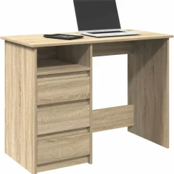 Kantoormeubelen*vidaXL Bureau 102x50x75 cm bewerkt hout kleurig Sonoma eiken