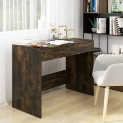 Kantoormeubelen*vidaXL Bureau 101x50x76,5 cm spaanplaat kleurig Gerookt eiken