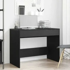 Kantoormeubelen*vidaXL Bureau 101x50x76,5 cm spaanplaat kleurig Zwart eiken