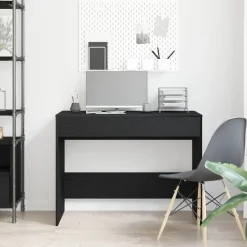 Kantoormeubelen*vidaXL Bureau 101x50x76,5 cm spaanplaat kleurig Zwart eiken