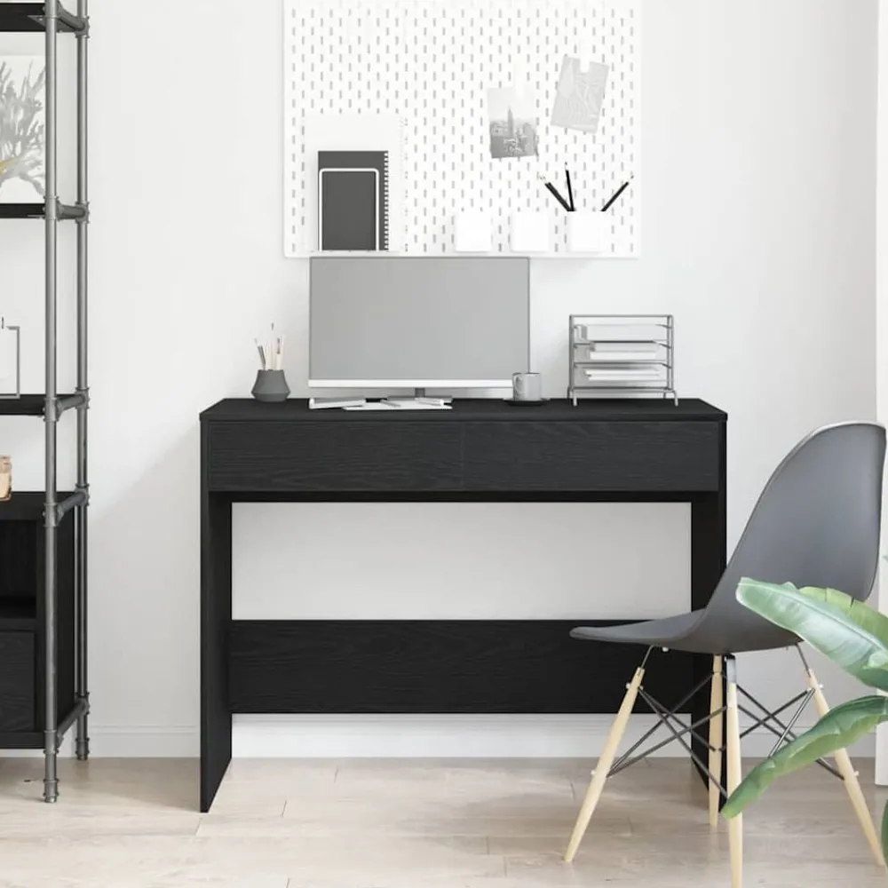 Kantoormeubelen*vidaXL Bureau 101x50x76,5 cm spaanplaat kleurig Zwart eiken