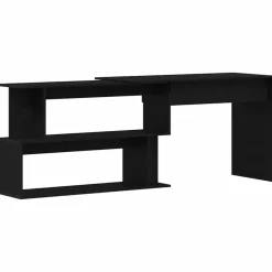 Kantoormeubelen*vidaXL Bureau 200 x 50 x 76 cm Bewerkt hout Zwart eiken