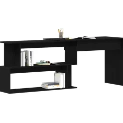 Kantoormeubelen*vidaXL Bureau 200 x 50 x 76 cm Bewerkt hout Zwart eiken