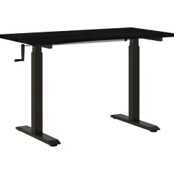 Kantoormeubelen*vidaXL Bureau 120 x 60 cm Massief Eikenhout Zwart en donkerbruin