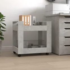 Trolleys*vidaXL Bureaukastje 60x45x60 cm bewerkt hout Betongrijs
