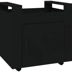 Trolleys*vidaXL Bureaukastje 60x45x60 cm bewerkt hout Zwart