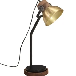 Verlichting*vidaXL Bureaulamp 25 W E27 18x18x60 cm antiek messingkleurig Koper