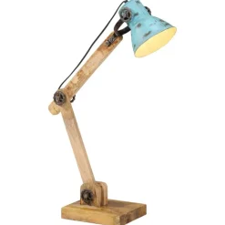 Verlichting*vidaXL Bureaulamp 25 W E27 23x18x96 cm verweerd Blauw