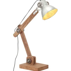Bureaulamp industrieel rond E27 58x18x90 cm zilverkleurig>vidaXL
