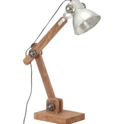 Bureaulamp industrieel rond E27 58x18x90 cm zilverkleurig>vidaXL