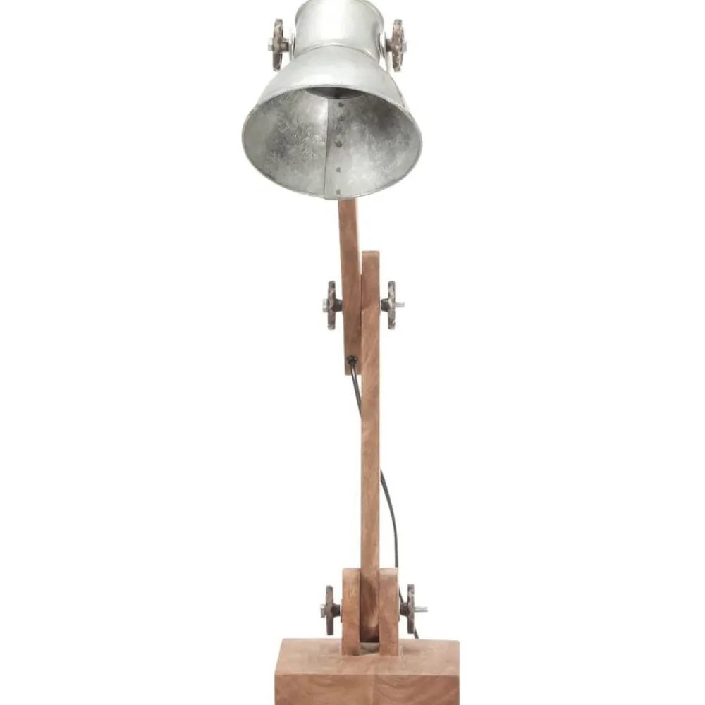 Bureaulamp industrieel rond E27 58x18x90 cm zilverkleurig>vidaXL