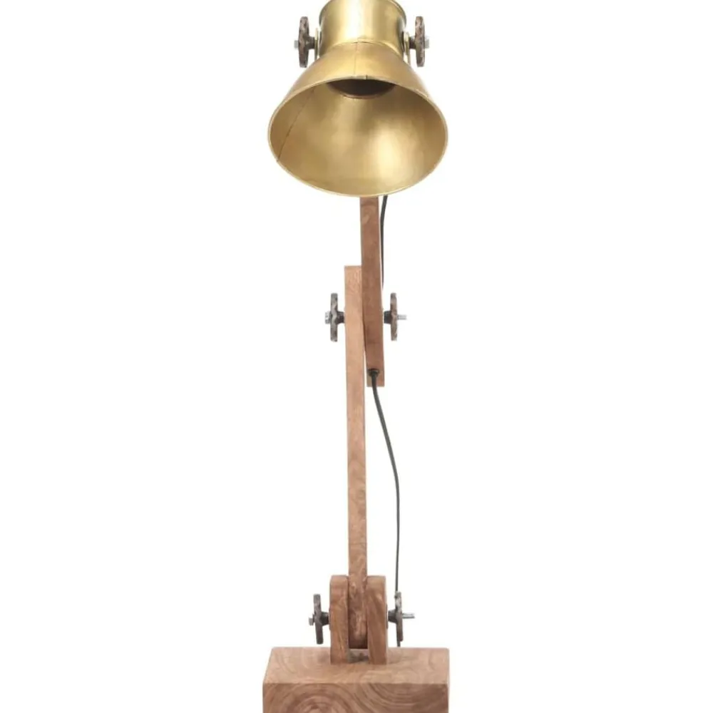 Verlichting*vidaXL Bureaulamp industrieel rond E27 58x18x90 cm messingkleurig