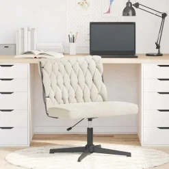 Bureaustoel crèmekleurig wolachtige stof>vidaXL Best