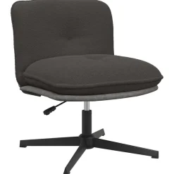 Stoelen*vidaXL Bureaustoel gekrulde wolachtige stof Donkergrijs
