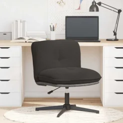 Stoelen*vidaXL Bureaustoel gekrulde wolachtige stof Donkergrijs