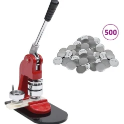 Kunst & Entertainment*vidaXL Buttonmachine met 500 st buttononderdelen 58 mm